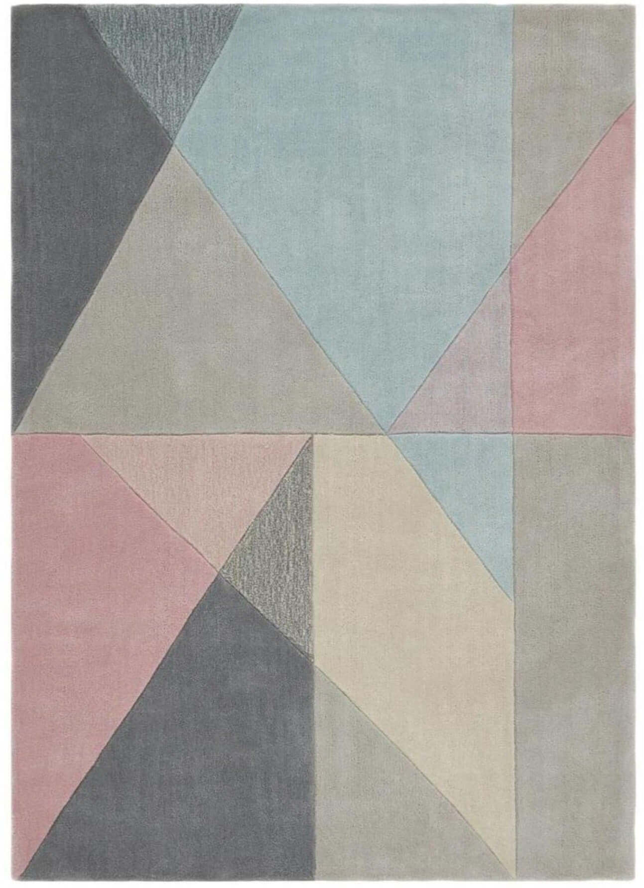 Trio Multi Pastel Geometric Rug - Bargainia.com - 5026134527324 - TRIOXX_PNKGRY_080X150