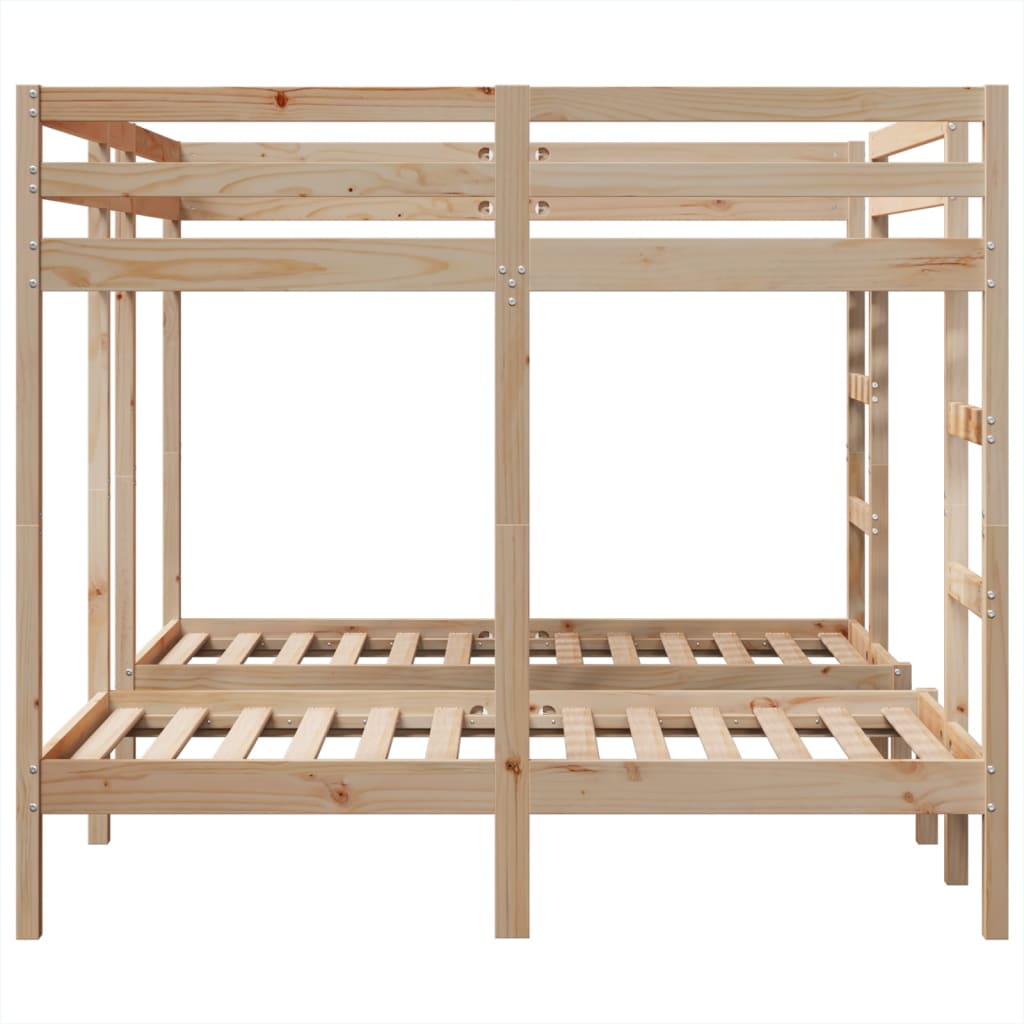 Triple Bunk Bed Frame 160x200/80x160 cm Solid Wood Pine - Bargainia.com - 8721158373403 - 3308580