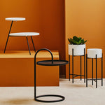 Trosa Small White And Black Floor Standing Planter - Bargainia.com - 5018705997025
