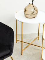 Trosa White and Gold Side Table - Bargainia.com - 5018705996851
