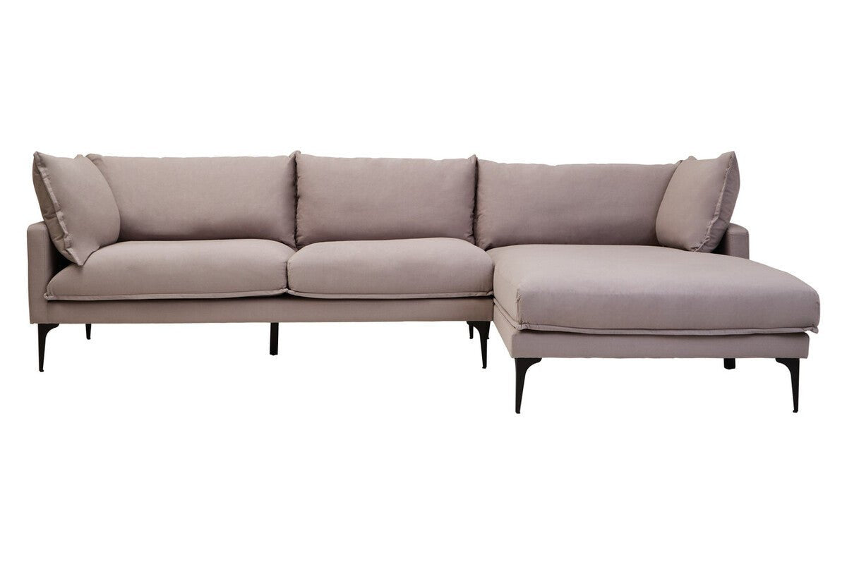 Troyes Grey Three Seat Right Chaise Sofa - Bargainia.com - 