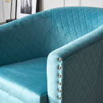 Tub Arm Chair - Stilo Velvet Blue - Bargainia.com - 