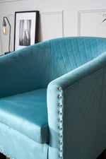 Tub Arm Chair - Stilo Velvet Blue - Bargainia.com - 