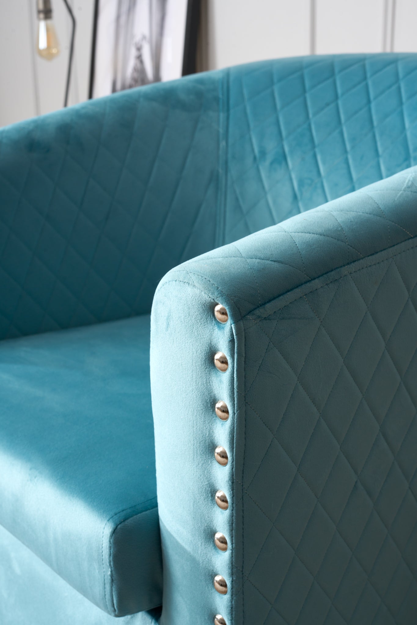 Tub Arm Chair - Stilo Velvet Blue - Bargainia.com - 