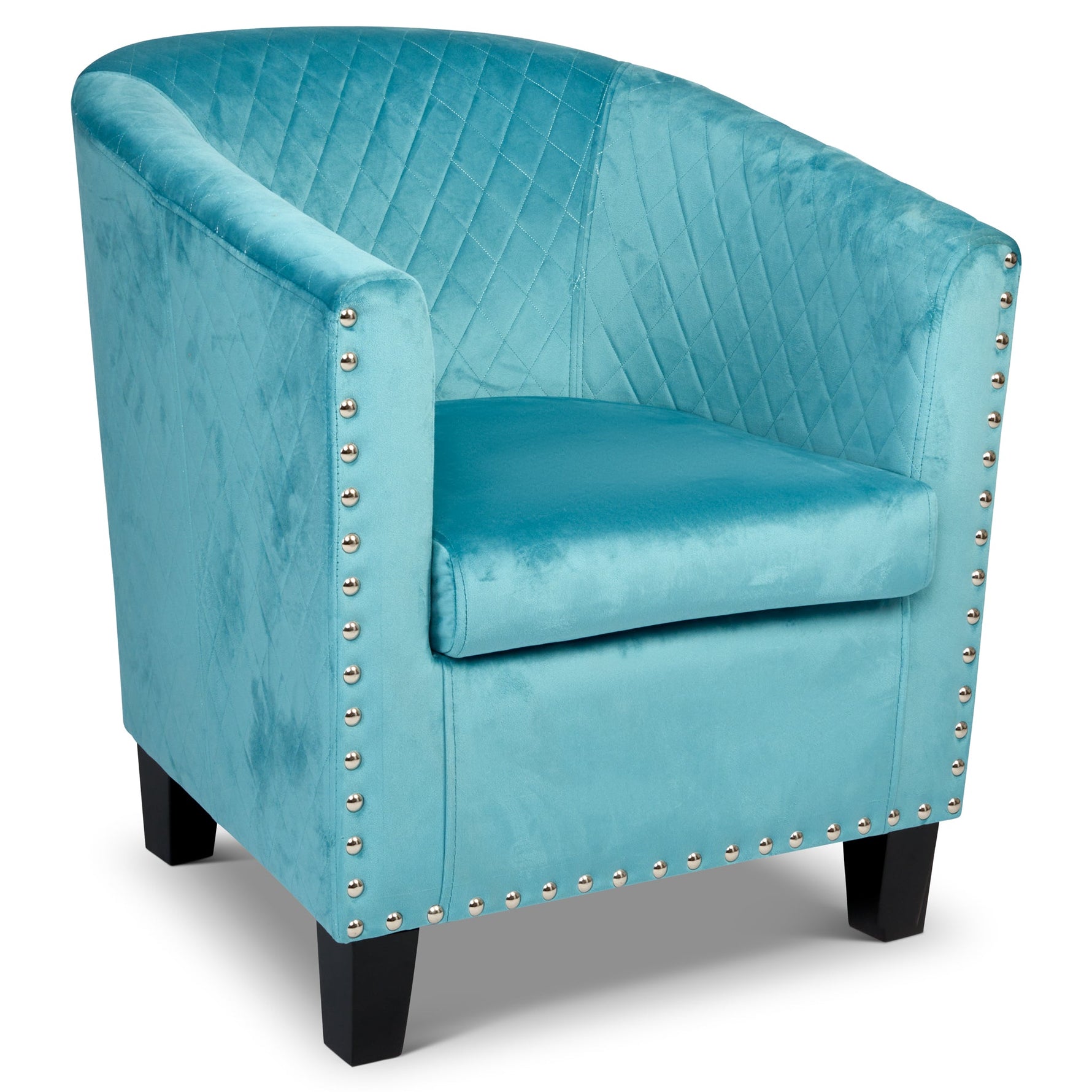 Tub Arm Chair - Stilo Velvet Blue - Bargainia.com - 