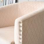 Tub Arm Chair - Stilo Velvet Cream - Bargainia.com - 