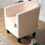 Tub Arm Chair - Stilo Velvet Cream - Bargainia.com - 