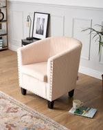 Tub Arm Chair - Stilo Velvet Cream - Bargainia.com - 