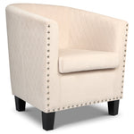 Tub Arm Chair - Stilo Velvet Cream - Bargainia.com - 