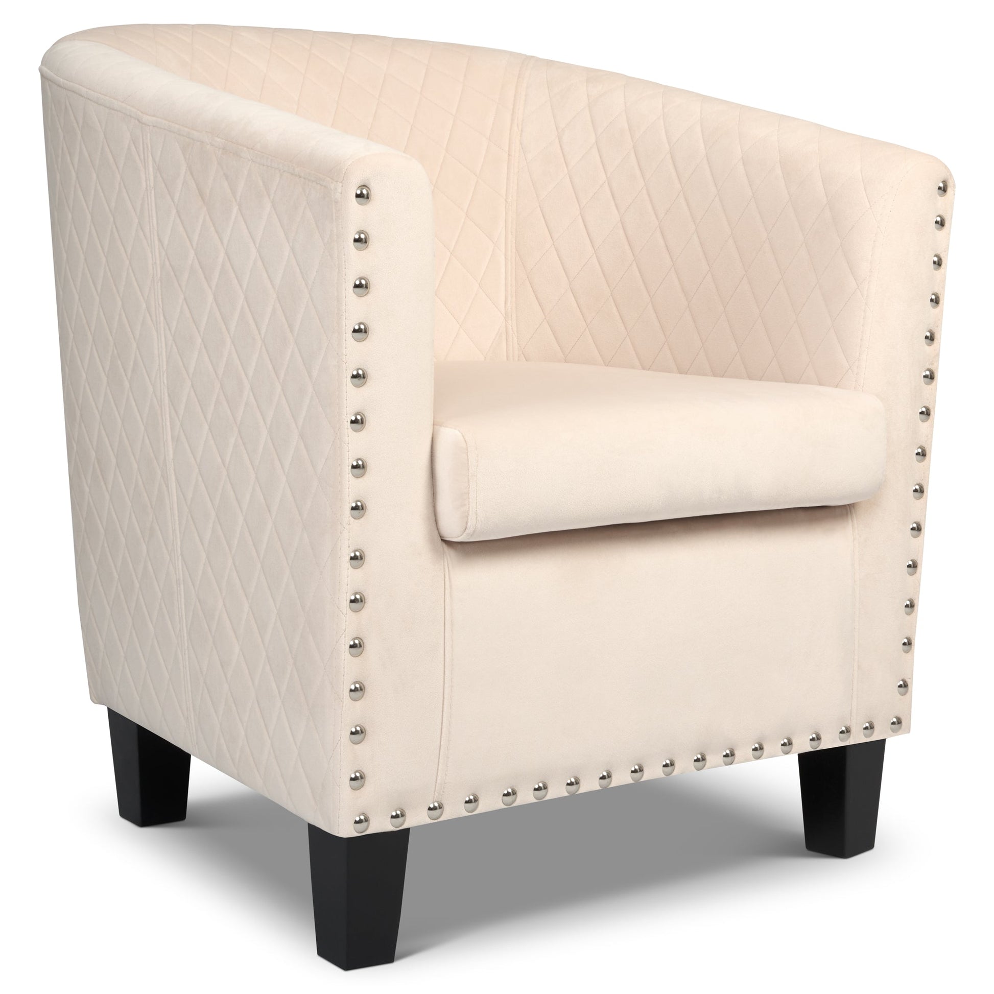 Tub Arm Chair - Stilo Velvet Cream Bargainia