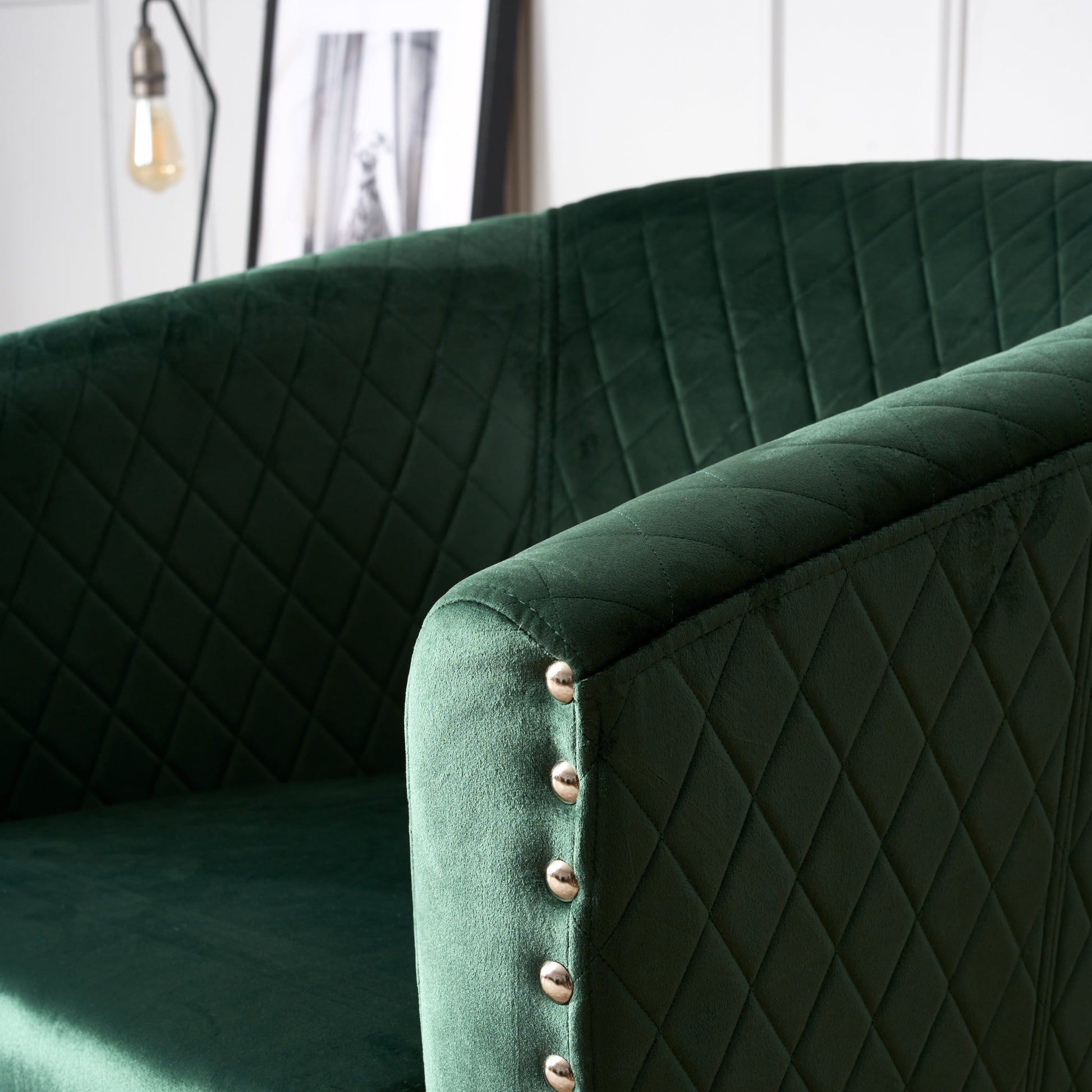Tub Arm Chair - Stilo Velvet Green Bargainia