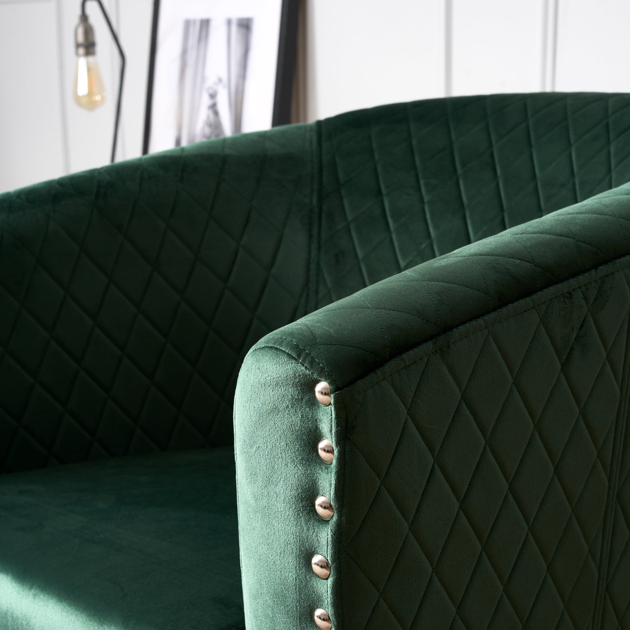Tub Arm Chair - Stilo Velvet Green Bargainia