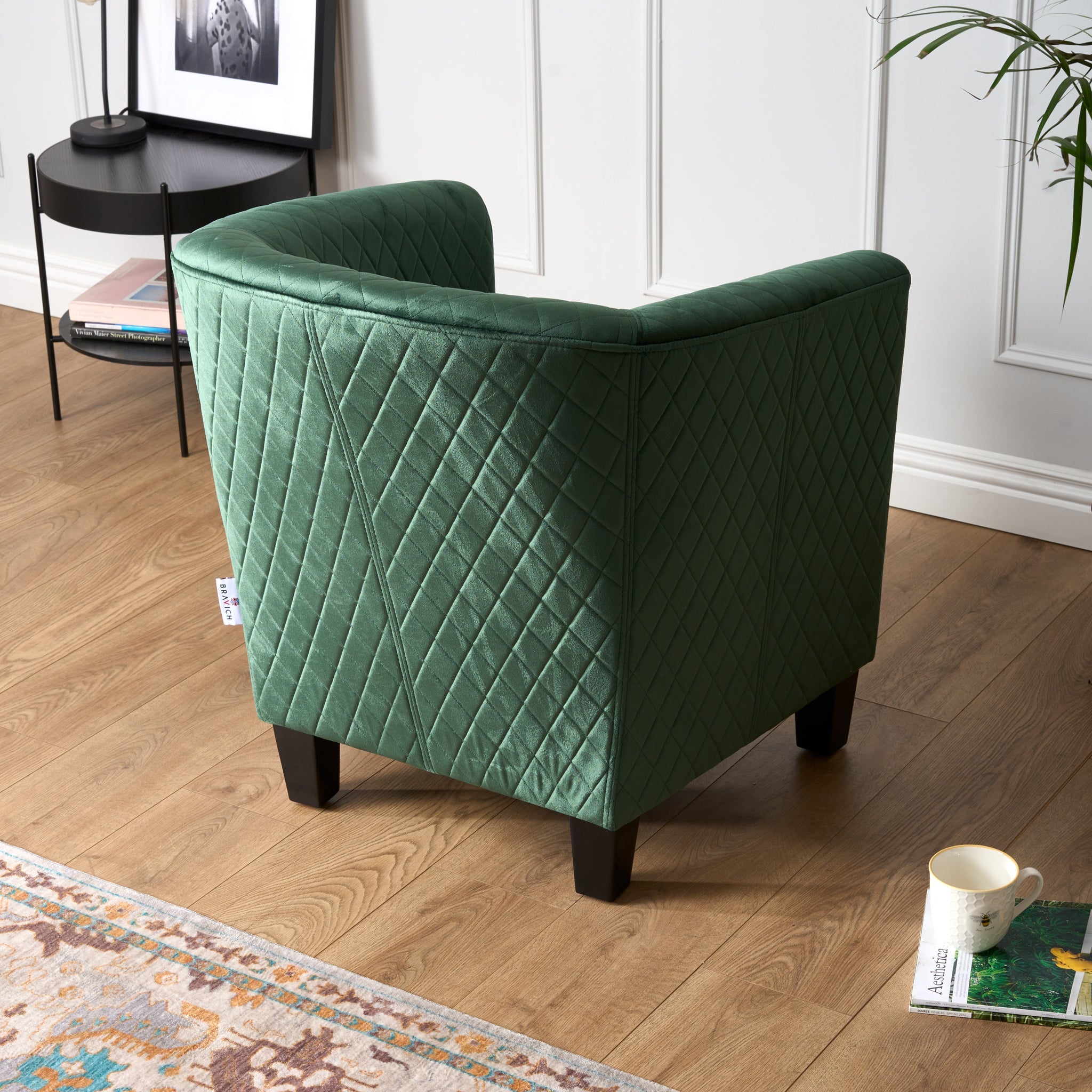 Tub Arm Chair - Stilo Velvet Green Bargainia