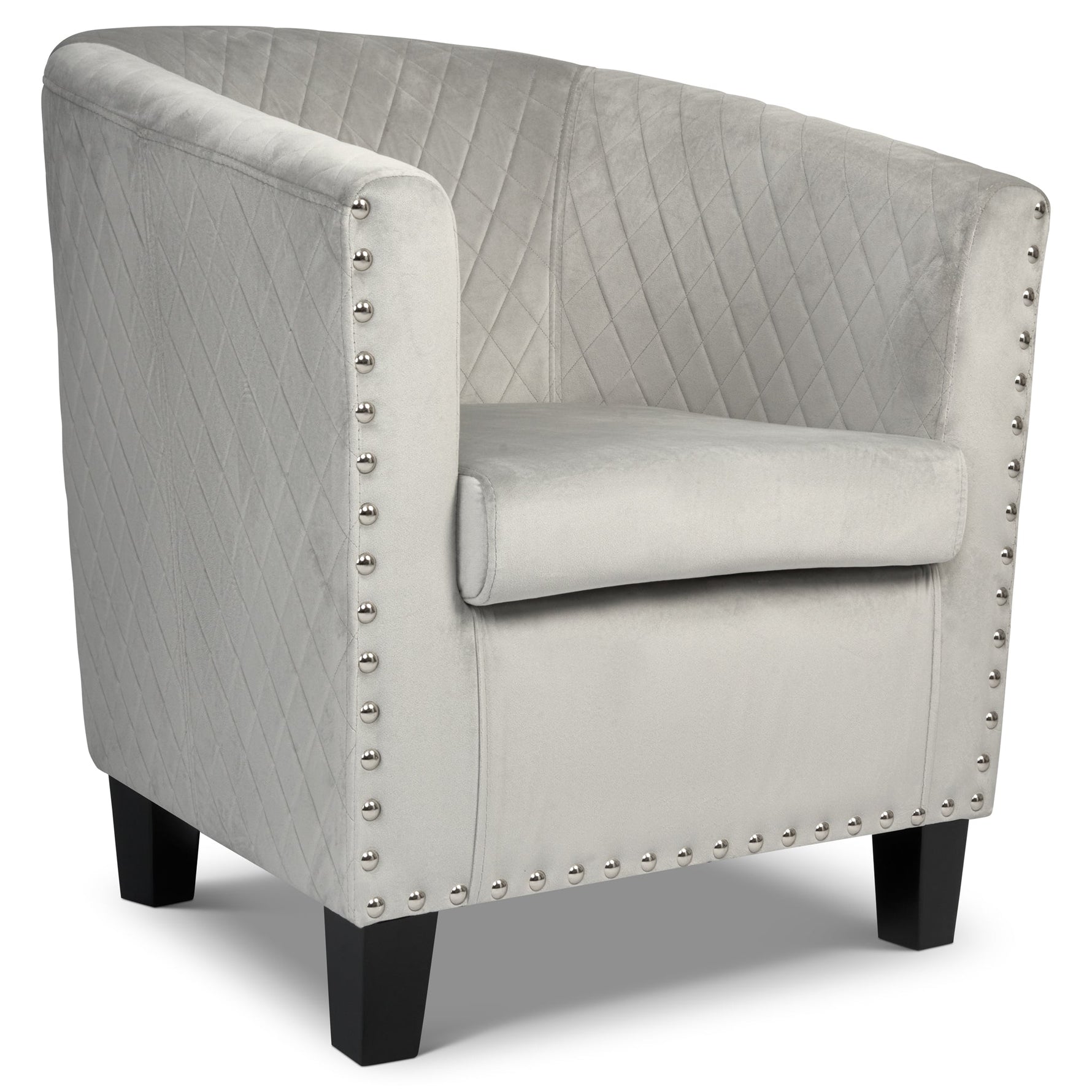 Tub Arm Chair - Stilo Velvet Grey - Bargainia.com - 