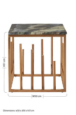 Tula Rose Gold Finish Square Side Table - Bargainia.com - 5018705466545