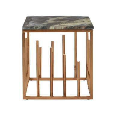 Tula Rose Gold Finish Square Side Table - Bargainia.com - 5018705466545