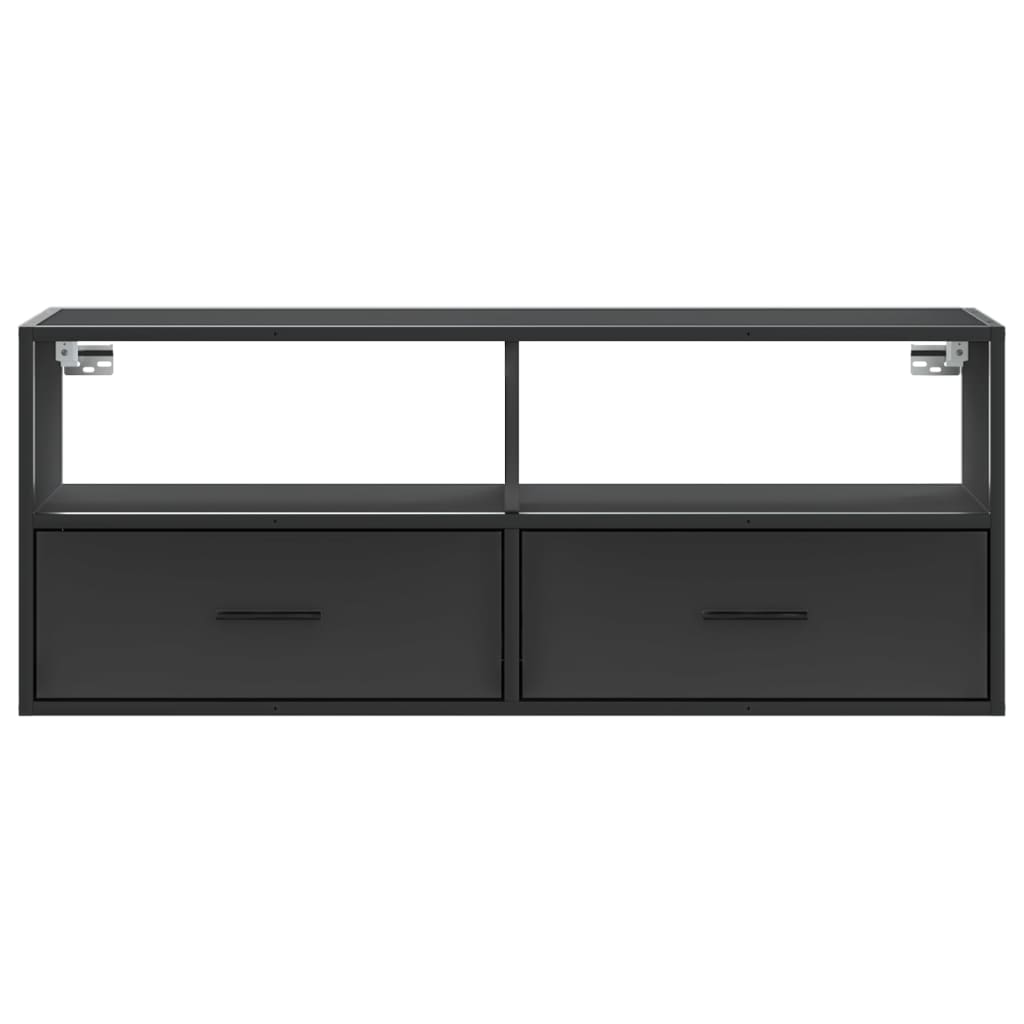 TV Cabinet Black 100x31x39.5 cm Engineered Wood and Metal - Bargainia.com - 