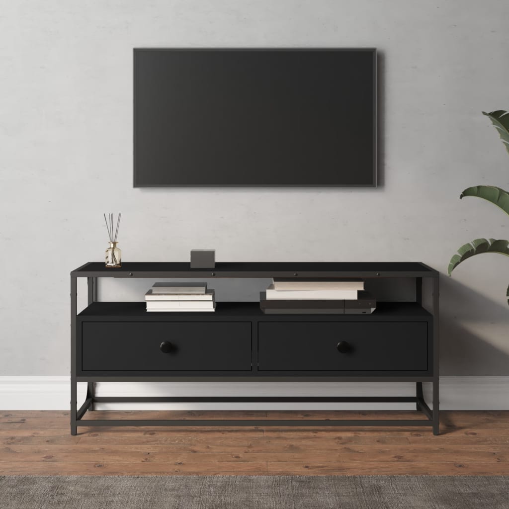 TV Cabinet Black 100x35x45 cm Engineered Wood - Bargainia.com - 