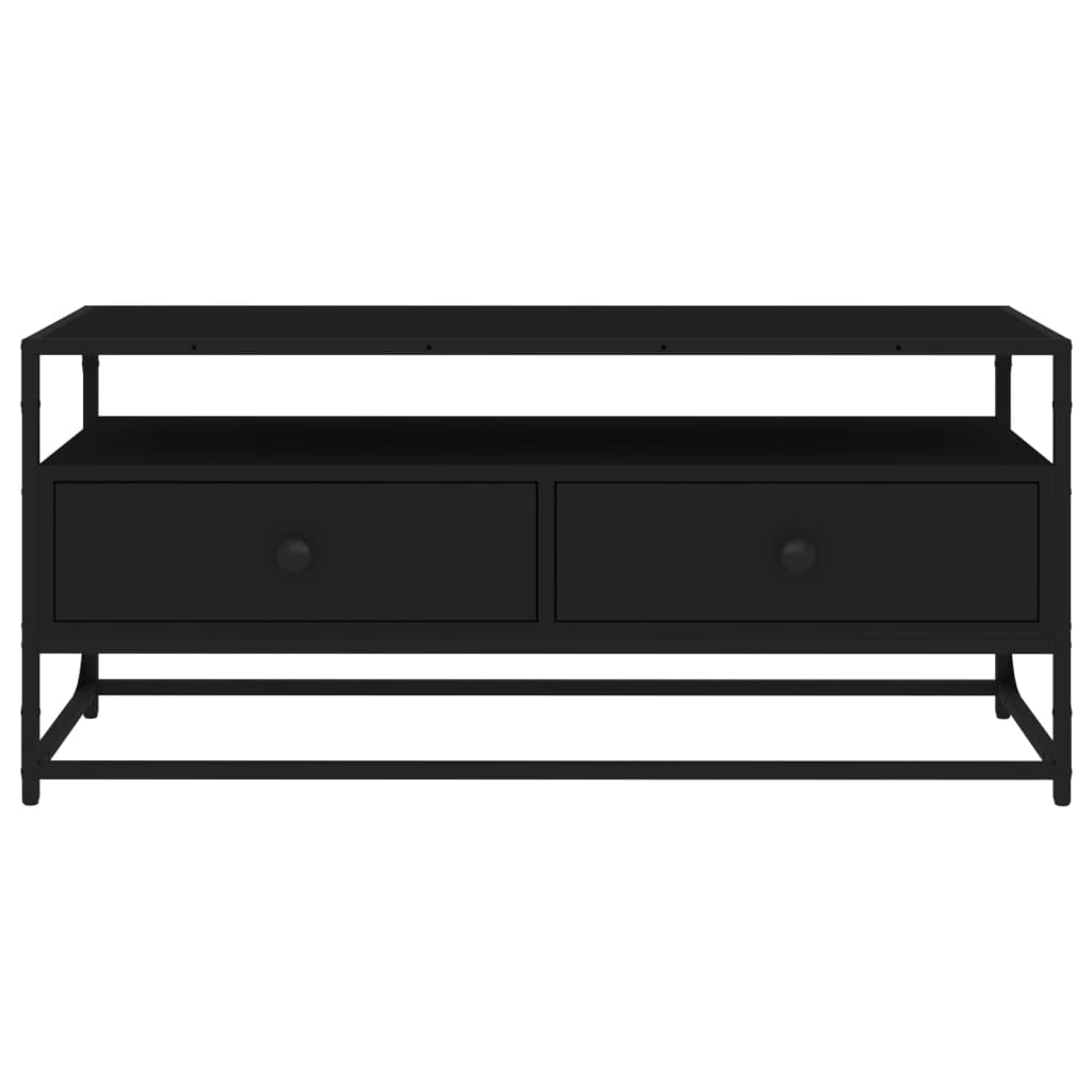 TV Cabinet Black 100x35x45 cm Engineered Wood - Bargainia.com - 