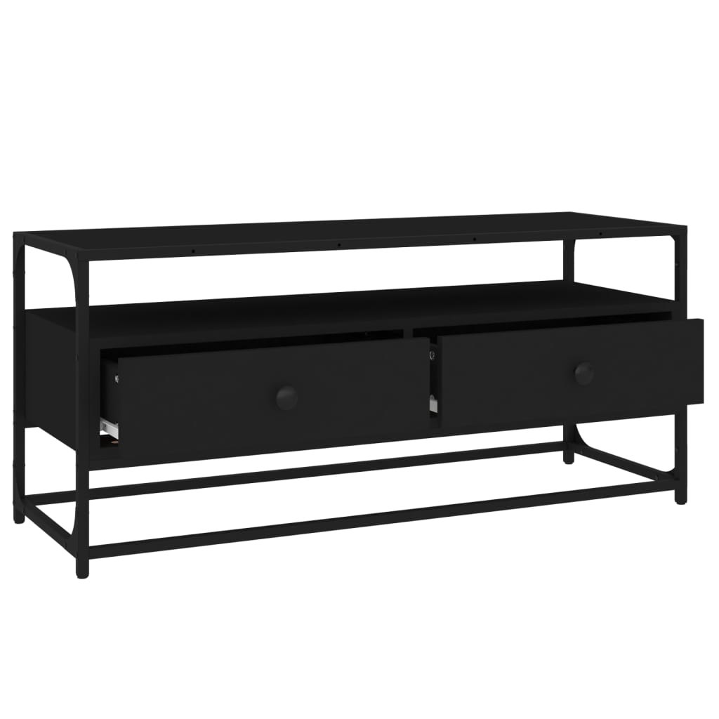 TV Cabinet Black 100x35x45 cm Engineered Wood - Bargainia.com - 