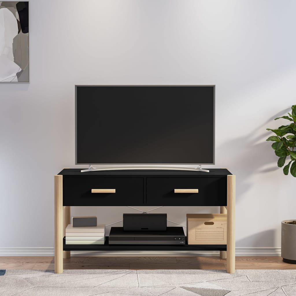 TV Cabinet Black 82x38x45 cm Engineered Wood - Bargainia.com - 
