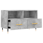 TV Cabinet Concrete Grey 80x36x50 cm Engineered Wood - Bargainia.com - 