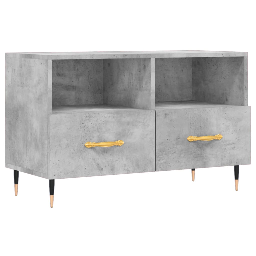 TV Cabinet Concrete Grey 80x36x50 cm Engineered Wood - Bargainia.com - 