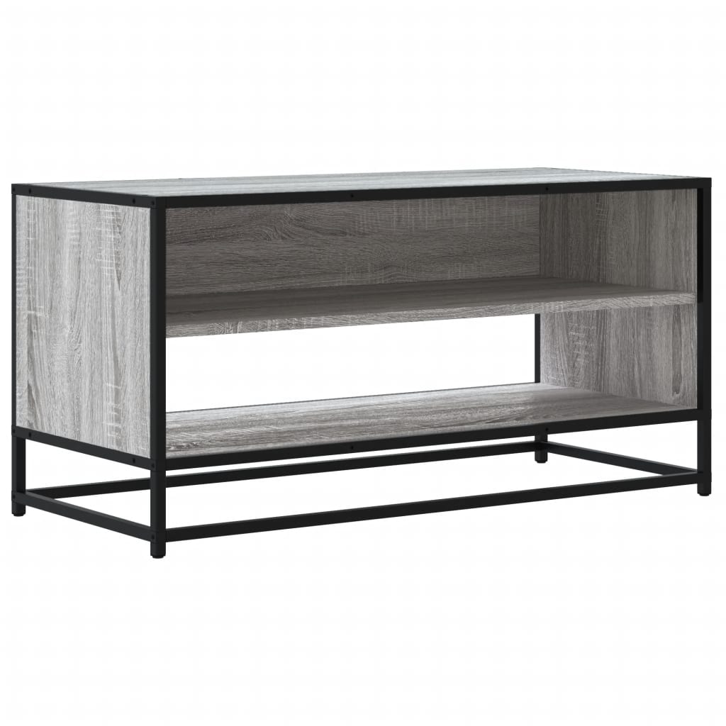 TV Cabinet Grey Sonoma 91x40x46 cm Engineered Wood and Metal - Bargainia.com - 
