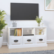 TV Cabinet High Gloss White 100x35x50 cm Engineered Wood - Bargainia.com - 