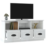 TV Cabinet High Gloss White 100x35x50 cm Engineered Wood - Bargainia.com - 