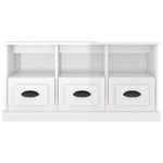 TV Cabinet High Gloss White 100x35x50 cm Engineered Wood - Bargainia.com - 