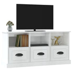TV Cabinet High Gloss White 100x35x50 cm Engineered Wood - Bargainia.com - 