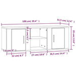 TV Cabinet Sonoma Oak 100x31.5x35 cm Engineered Wood - Bargainia.com - 8720845668242
