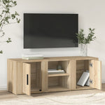 TV Cabinet Sonoma Oak 100x31.5x35 cm Engineered Wood - Bargainia.com - 8720845668242