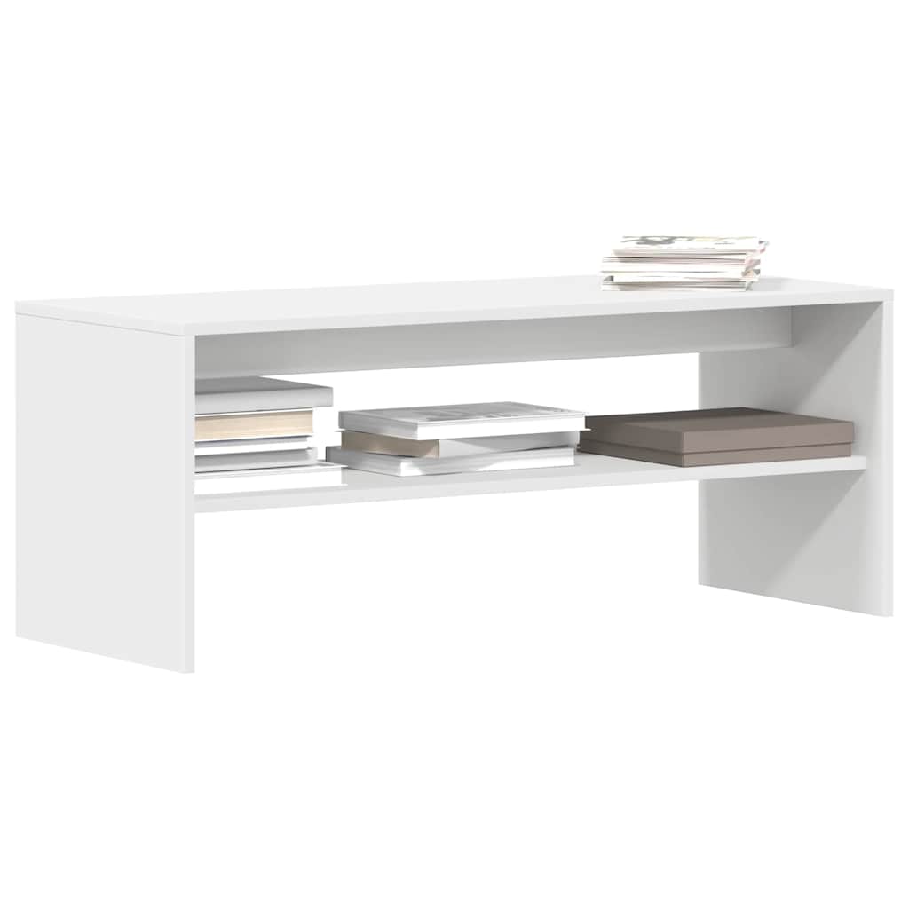 TV Cabinet White 100x40x40 cm Engineered Wood - Bargainia.com - 