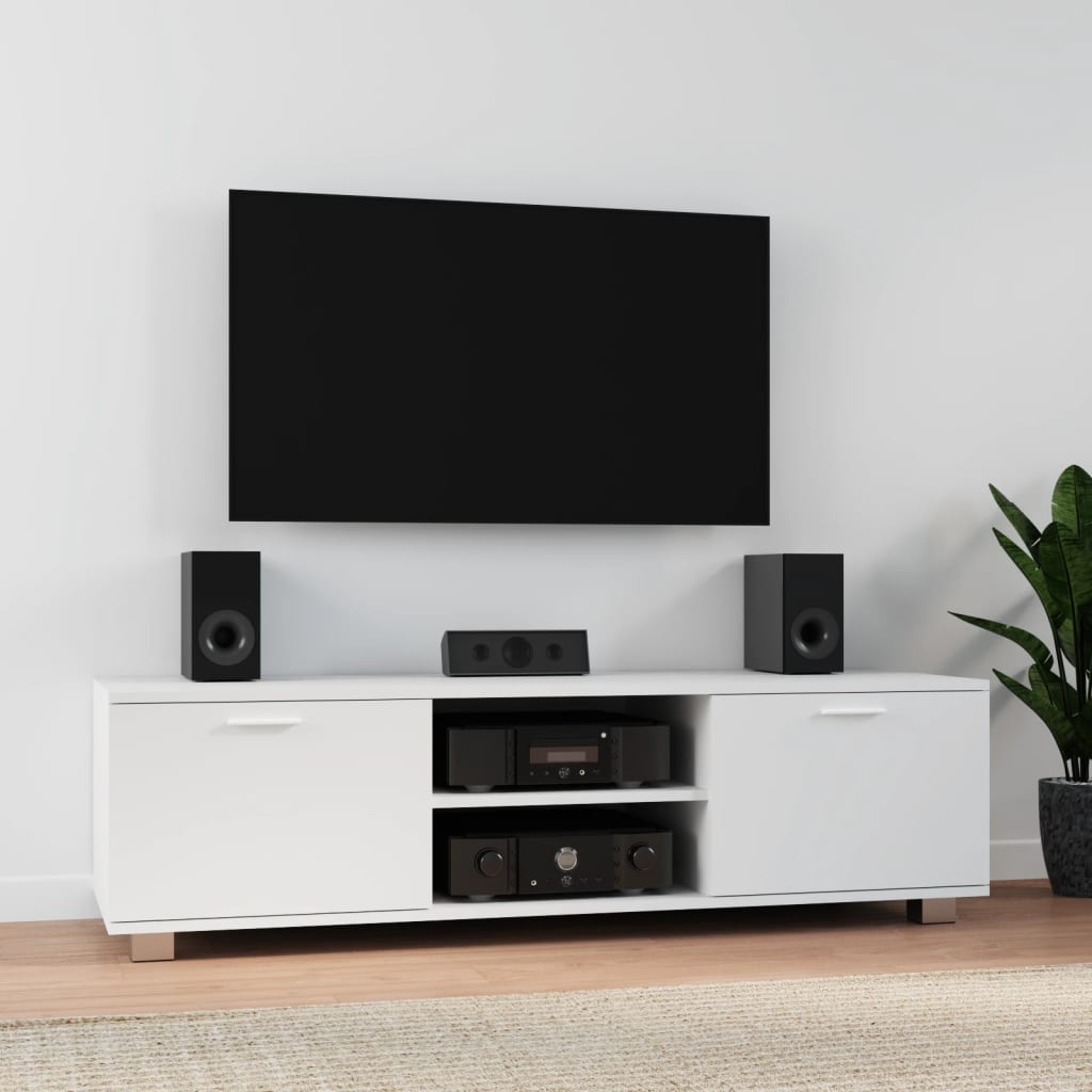TV Cabinet White 140x40.5x35 cm Engineered Wood - Bargainia.com - 