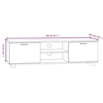TV Cabinet White 140x40.5x35 cm Engineered Wood - Bargainia.com - 