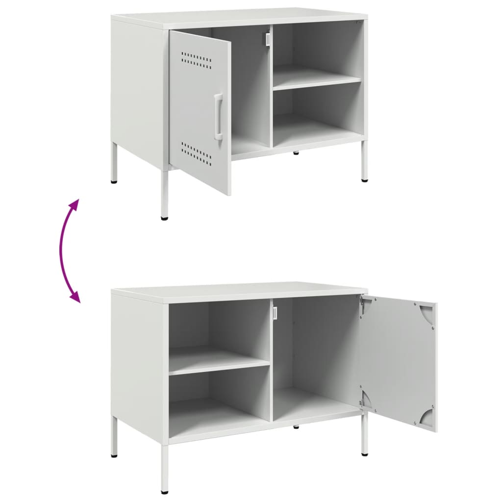 TV Cabinet White 68x39x50.5 cm Steel - Bargainia.com - 