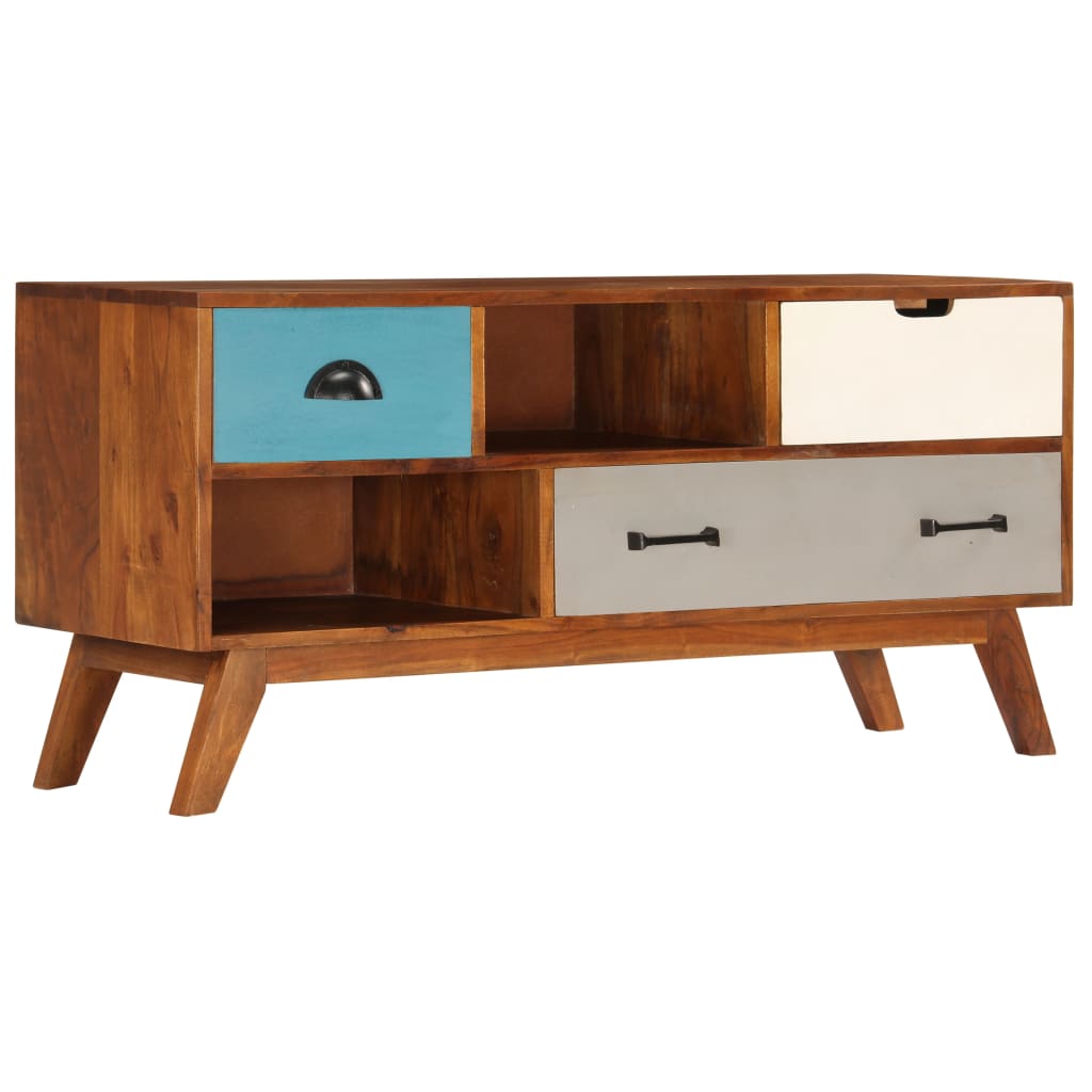 TV Cabinet with 3 Drawers 110x35x50 cm Solid Acacia Wood - Bargainia.com - 8718475740322 - 247936