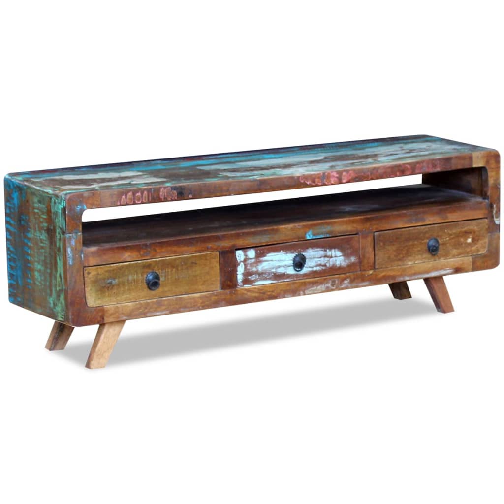 TV Cabinet with 3 Drawers Solid Reclaimed Wood - Bargainia.com - 8718475993827 - 243294