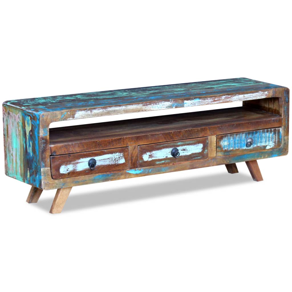 TV Cabinet with 3 Drawers Solid Reclaimed Wood - Bargainia.com - 8718475993827 - 243294