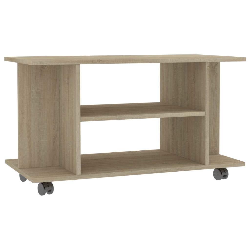TV Cabinet with Castors Sonoma Oak 80x40x45 cm Engineered Wood - Bargainia.com - 8719883673530 - 800192