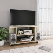 TV Cabinet with Castors Sonoma Oak 80x40x45 cm Engineered Wood - Bargainia.com - 8719883673530 - 800192