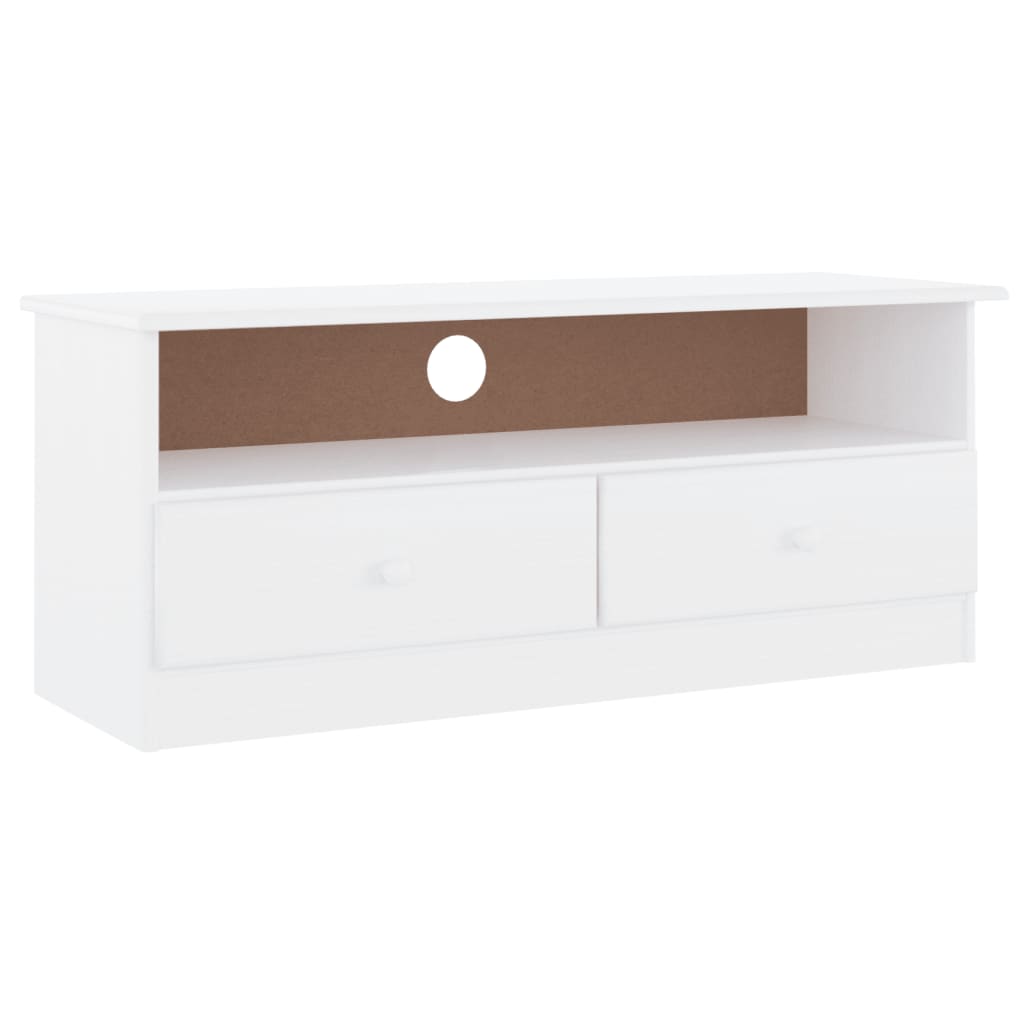 TV Cabinet with Drawers ALTA White 100x35x41 cm Solid Wood Pine - Bargainia.com - 8720845886684 - 353934
