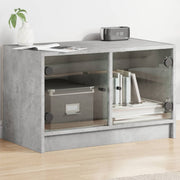 TV Cabinet with Glass Doors Concrete Grey 68x37x42 cm - Bargainia.com - 8721012213104 - 836360