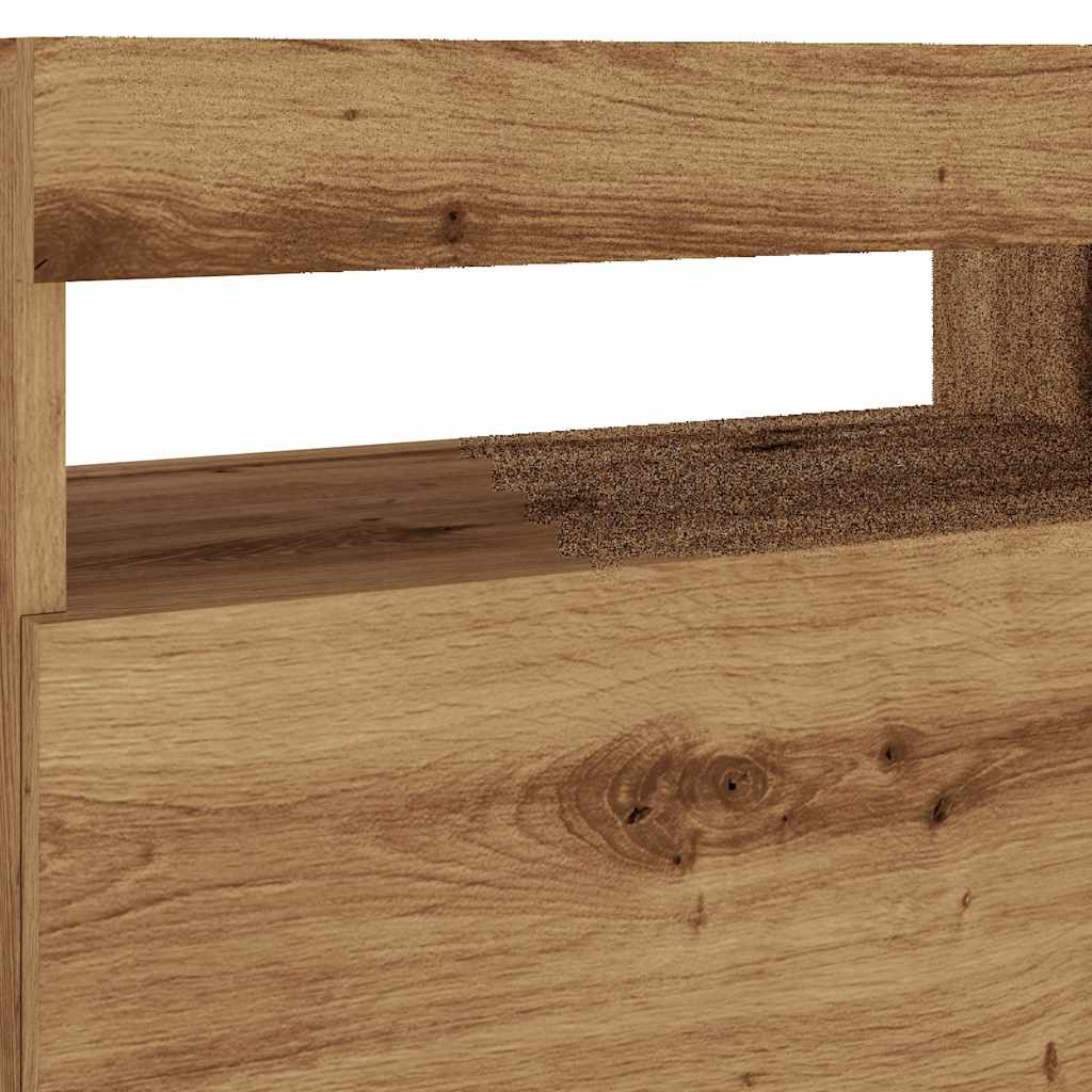 TV Cabinet with LED Lights Artisan Oak 60x35x40 cm Engineered Wood - Bargainia.com - 8721158437686 - 856311