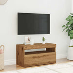 TV Cabinet with LED Lights Artisan Oak 75x35x40 cm Engineered Wood - Bargainia.com - 