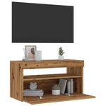 TV Cabinet with LED Lights Artisan Oak 75x35x40 cm Engineered Wood - Bargainia.com - 