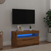 TV Cabinet with LED Lights Artisan Oak 75x35x40 cm Engineered Wood - Bargainia.com - 