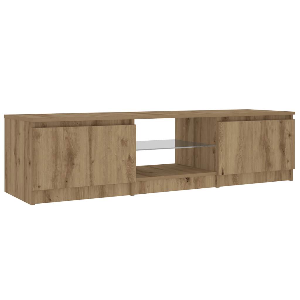 TV Cabinet with LED Lights Artisian Oak 140x40x35.5 cm Engineered Wood - Bargainia.com - 8721158437877 - 856350